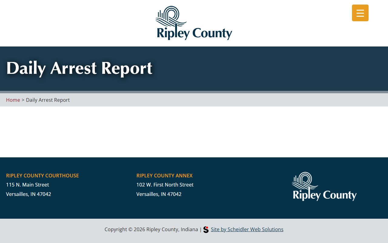 Ripley County jail mugshots daily arrest report download page